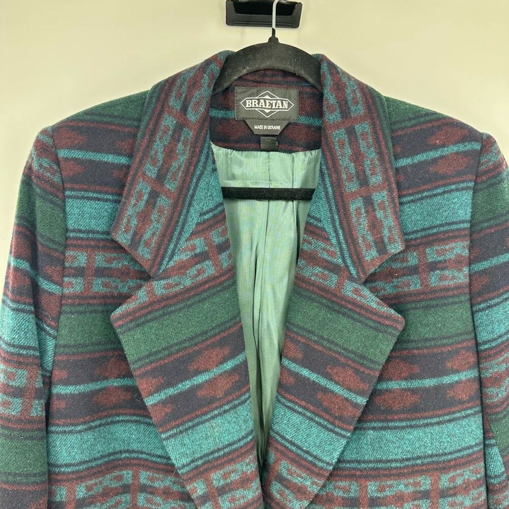Vintage Braetan Southwestern Blazer Coat Wool Women's M Aztec Cowgirl - Picture 7 of 7
